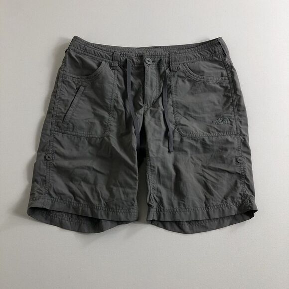 The North‎ Face Nylon Tekware Hiking Outdoor Gray Shorts Women's Size 8 - Picture 1 of 6